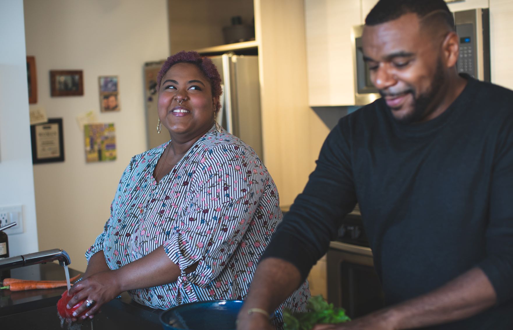 lady looking lovingly at husband